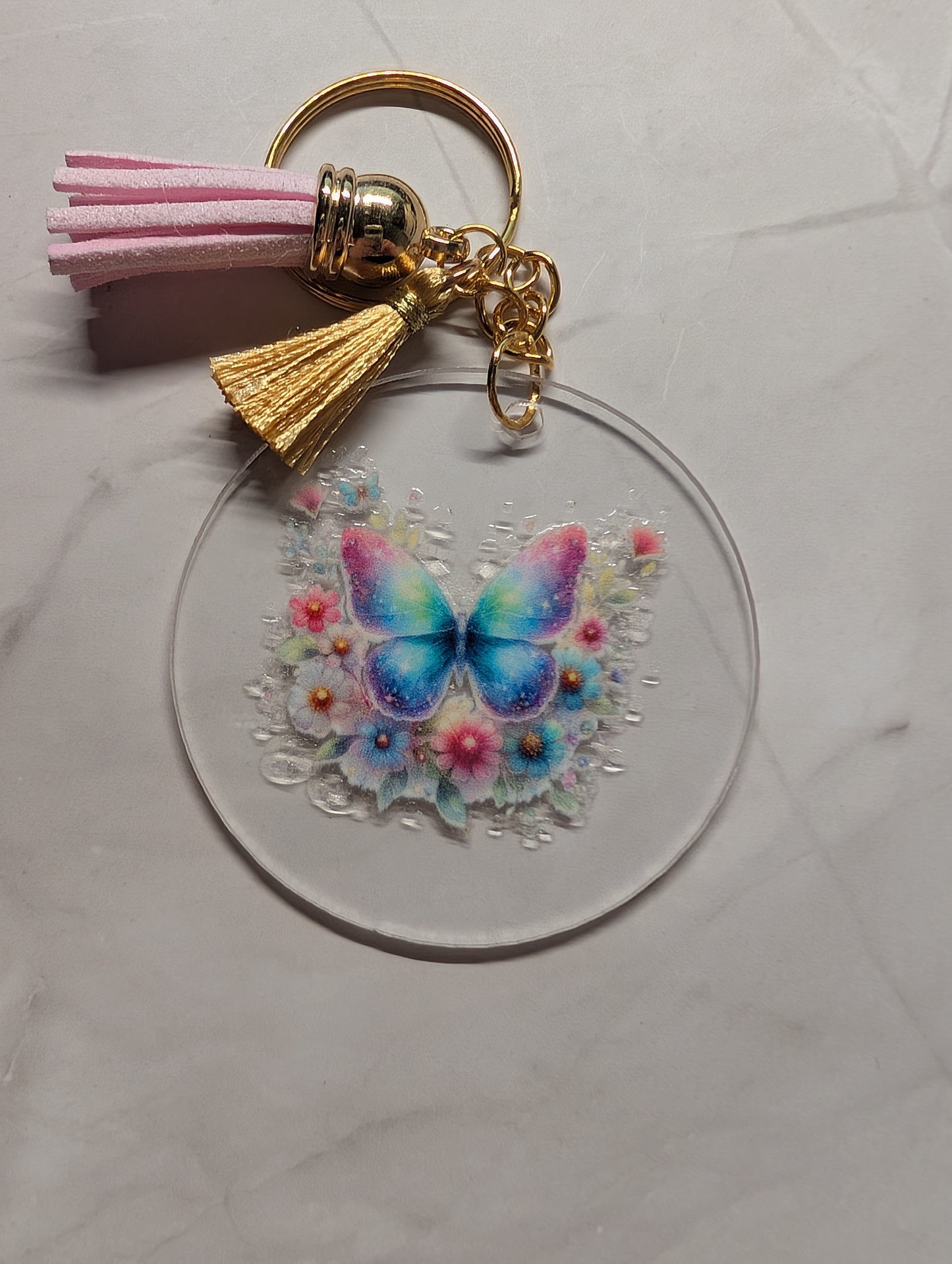 Schlüsselanhänger mit Schmetterling & Quaste