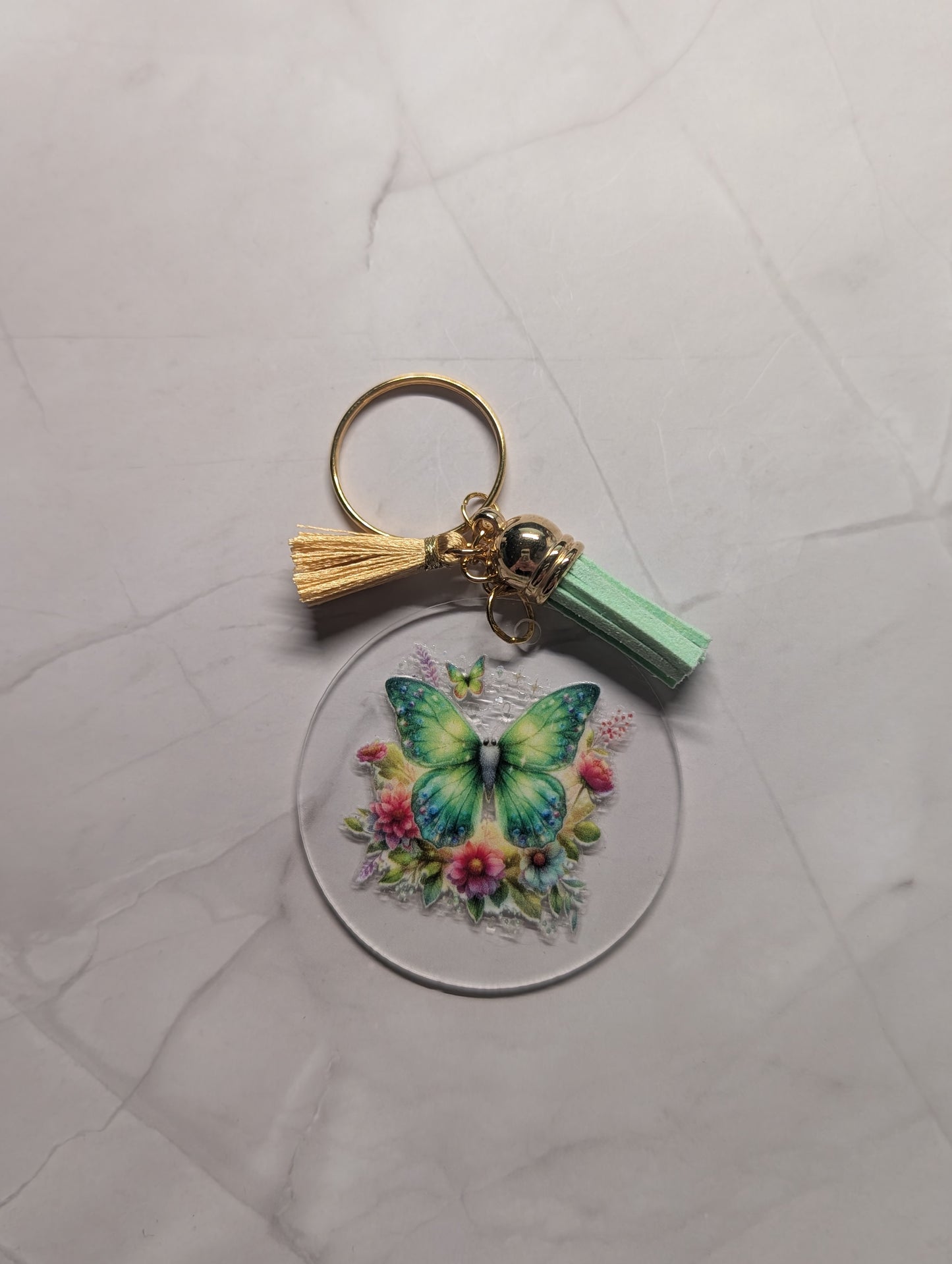 Schlüsselanhänger mit Schmetterling & Quaste