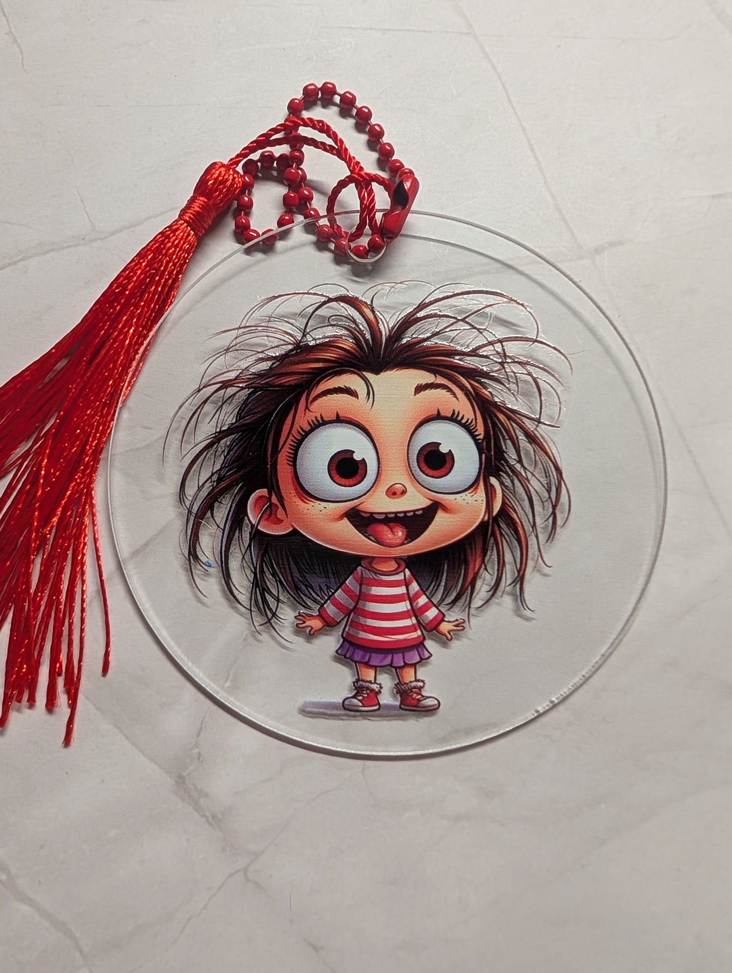 Acryl-Anhänger mit frechen Mädchenmotiven