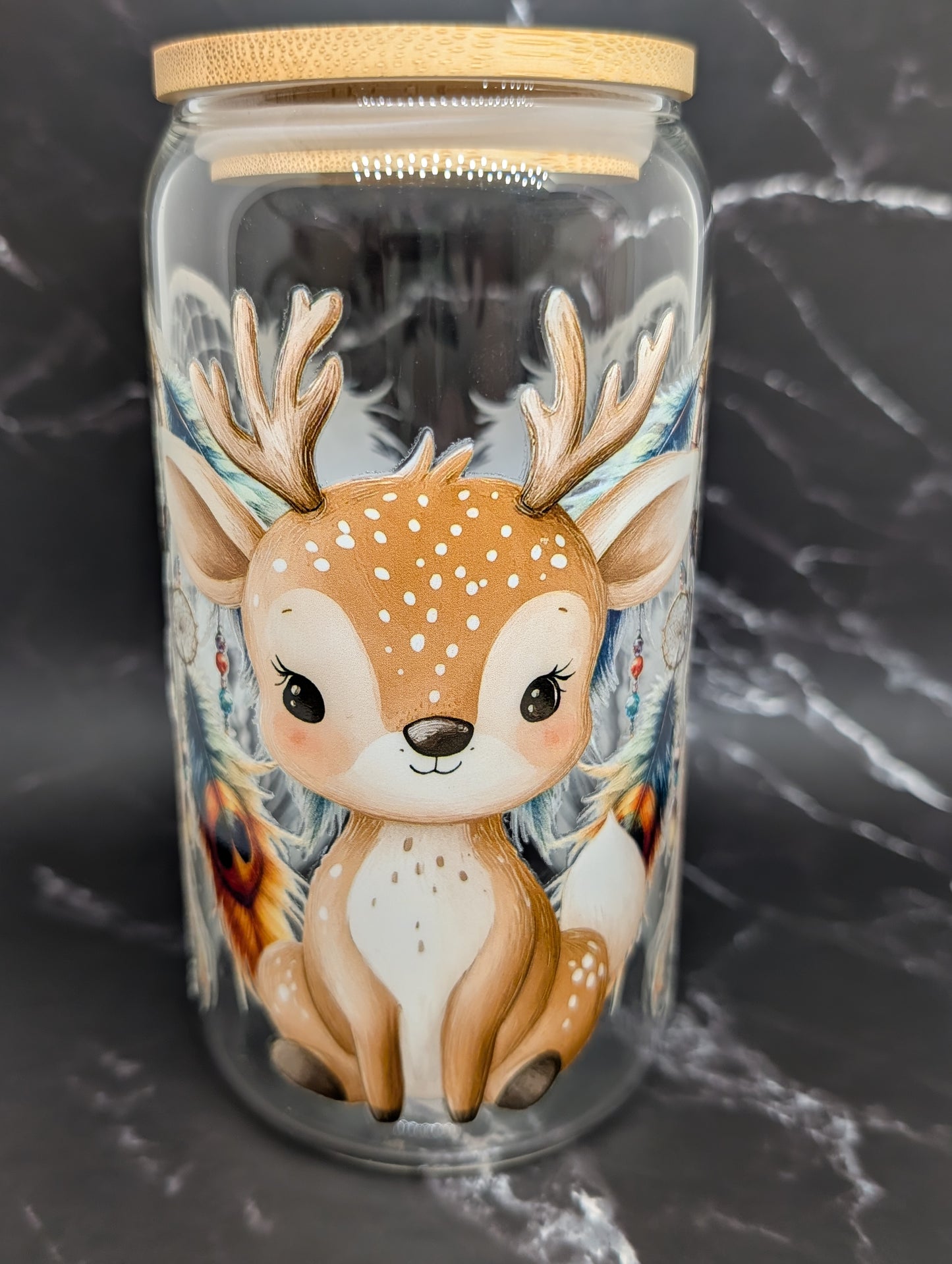 Glas mit Bambusdeckel