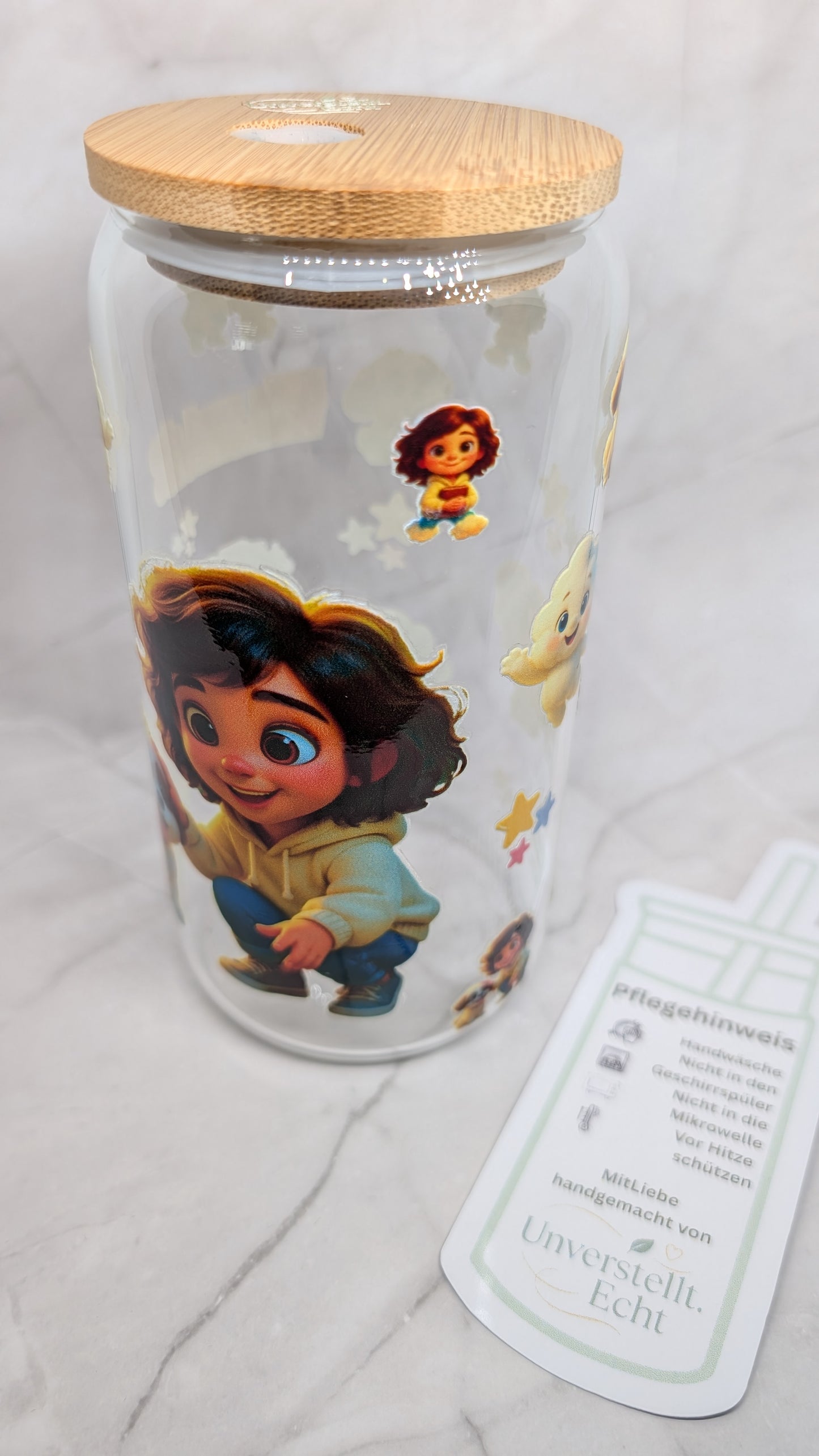 Glas mit Bambusdeckel