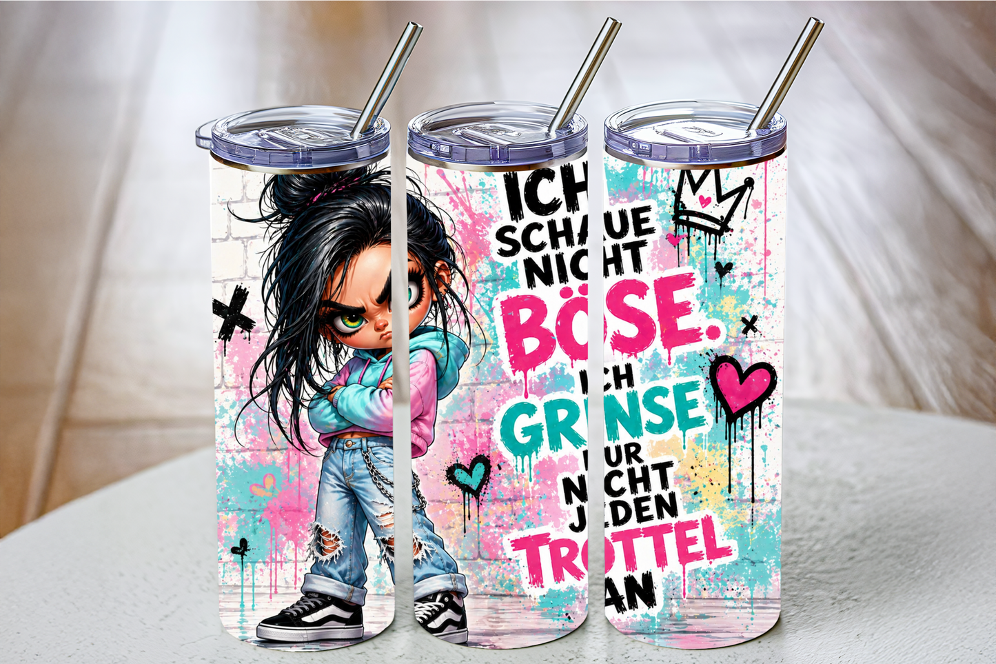 Sublimierter Tumbler – verschiedene Motive