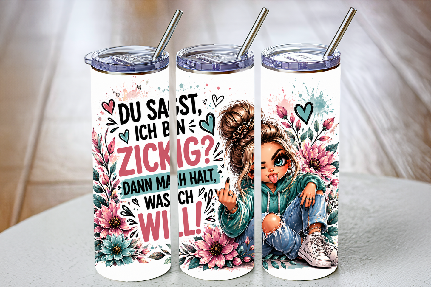Sublimierter Tumbler – verschiedene Motive