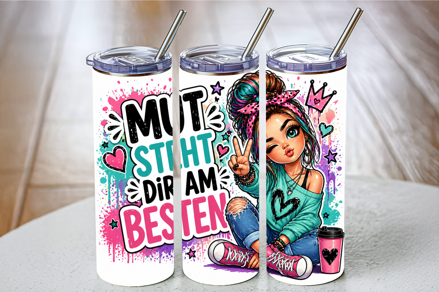 Sublimierter Tumbler – verschiedene Motive