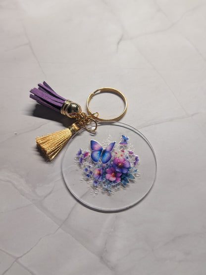 Schlüsselanhänger mit Schmetterling & Quaste