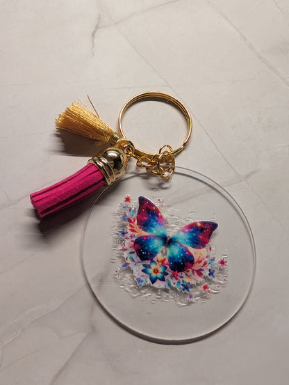 Schlüsselanhänger mit Schmetterling & Quaste