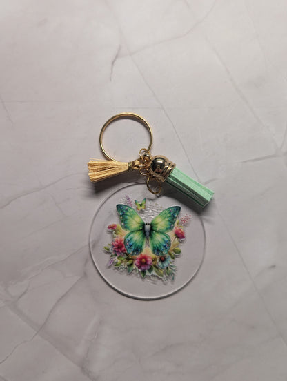 Schlüsselanhänger mit Schmetterling & Quaste