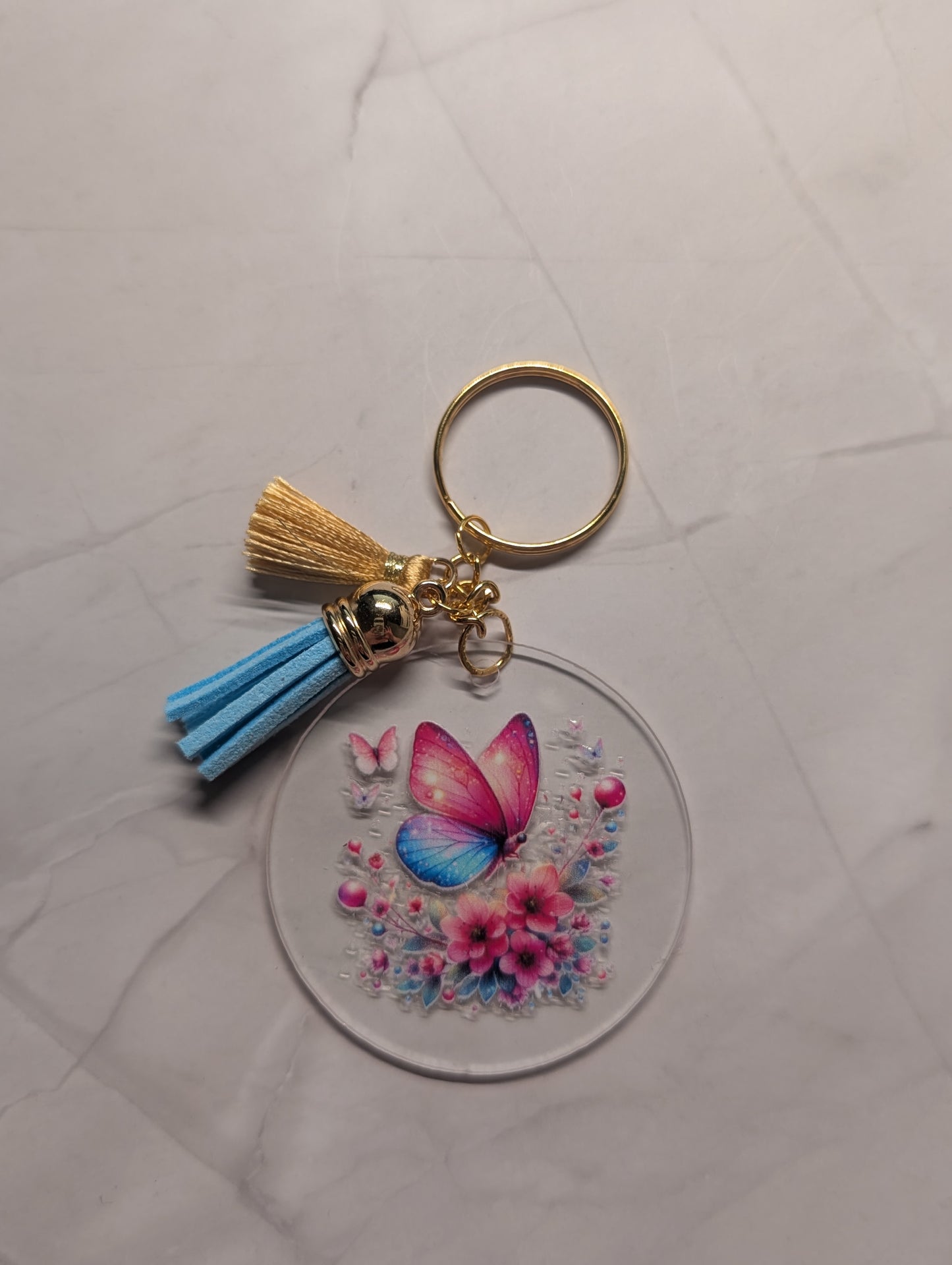 Schlüsselanhänger mit Schmetterling & Quaste