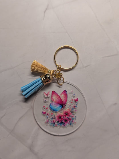 Schlüsselanhänger mit Schmetterling & Quaste