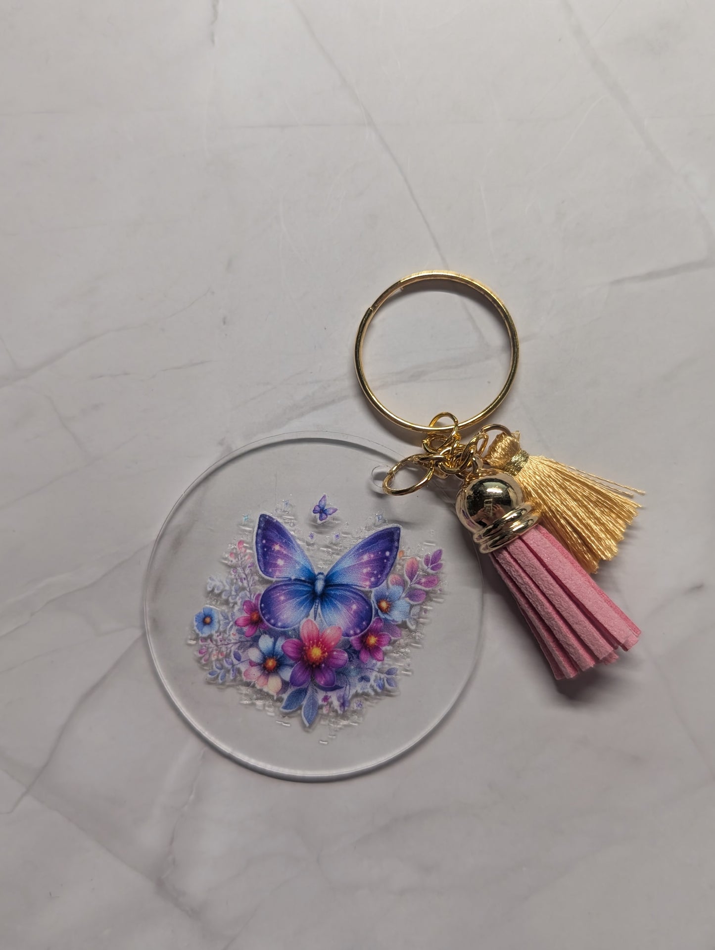 Schlüsselanhänger mit Schmetterling & Quaste