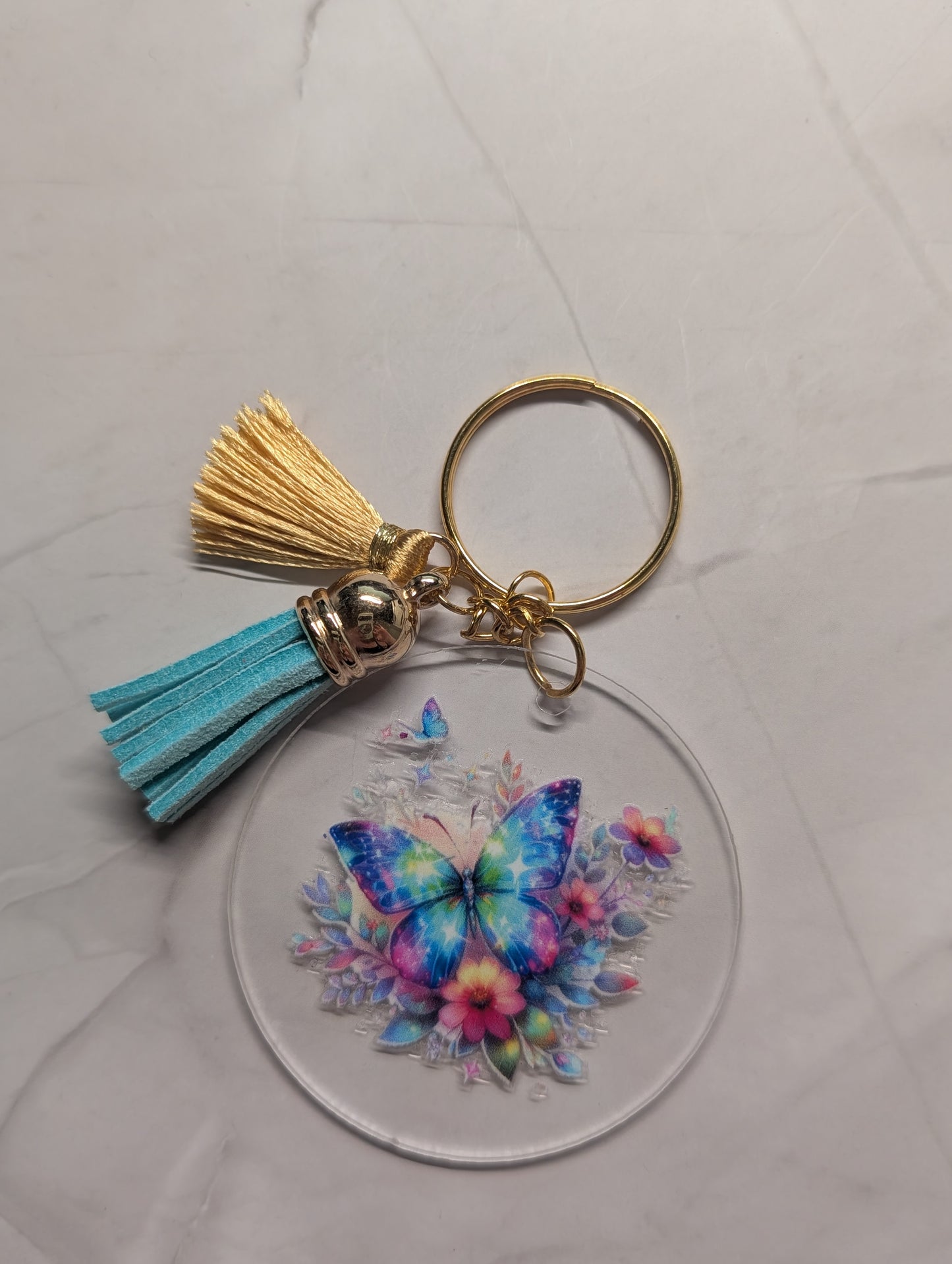 Schlüsselanhänger mit Schmetterling & Quaste