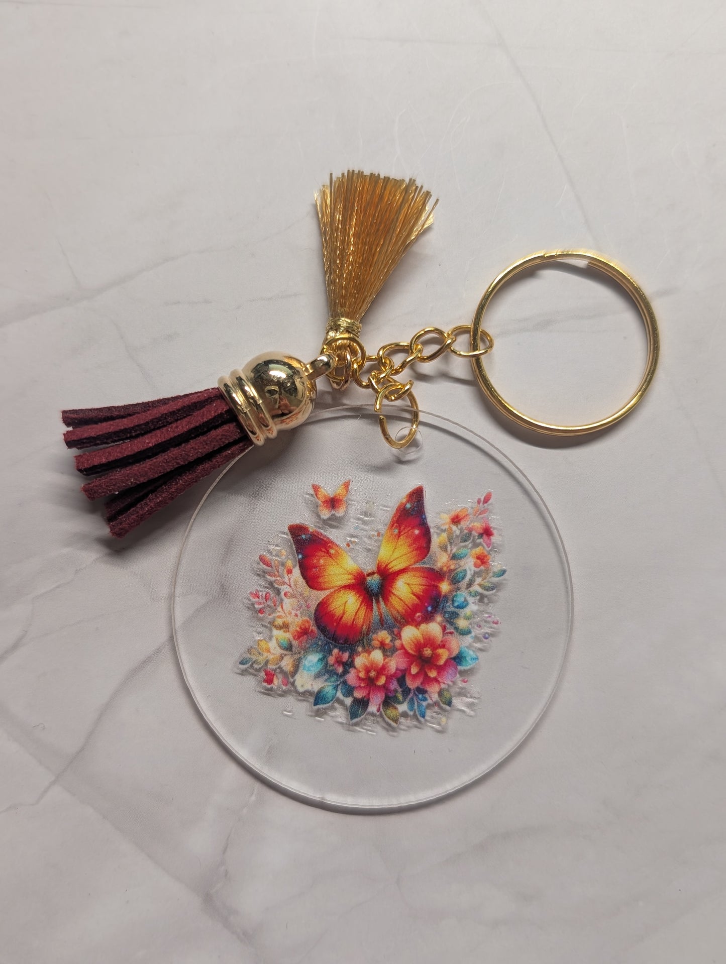 Schlüsselanhänger mit Schmetterling & Quaste