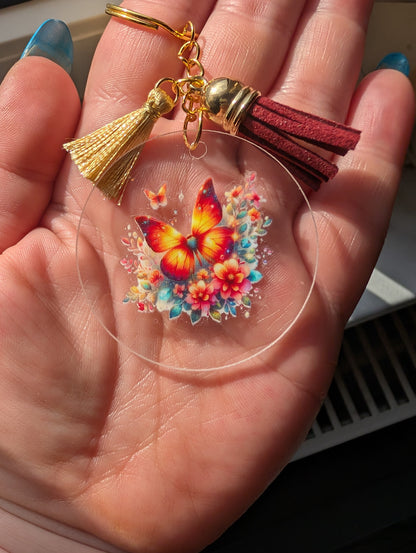 Schlüsselanhänger mit Schmetterling & Quaste