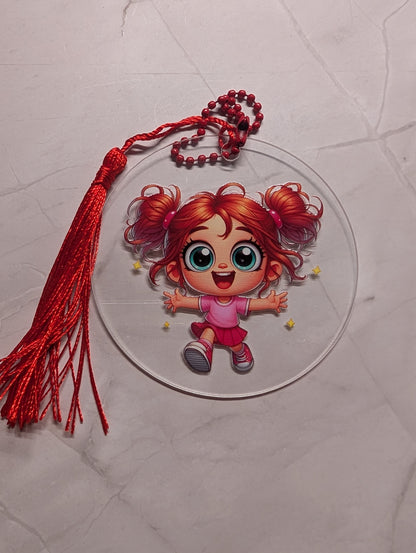 Acryl-Anhänger mit frechen Mädchenmotiven