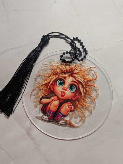 Acryl-Anhänger mit frechen Mädchenmotiven