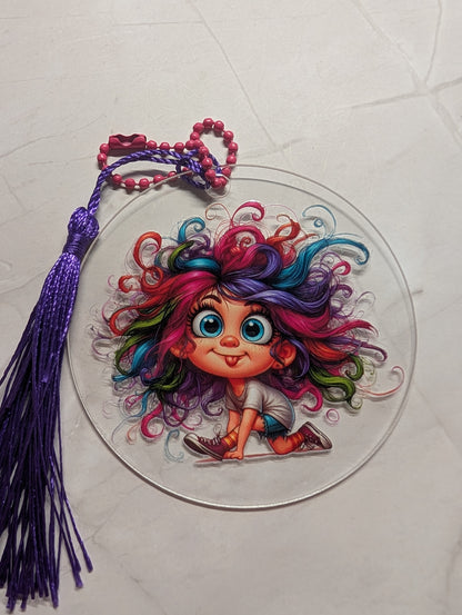 Acryl-Anhänger mit frechen Mädchenmotiven