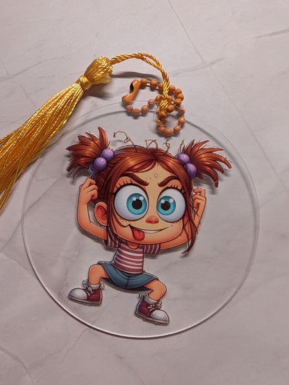 Acryl-Anhänger mit frechen Mädchenmotiven
