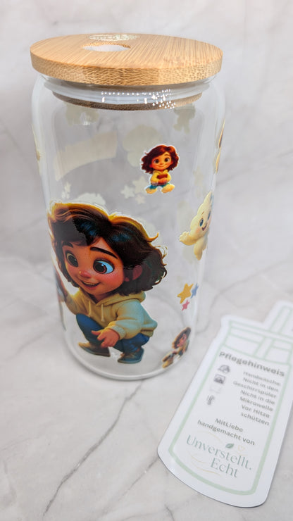 Glas mit Bambusdeckel