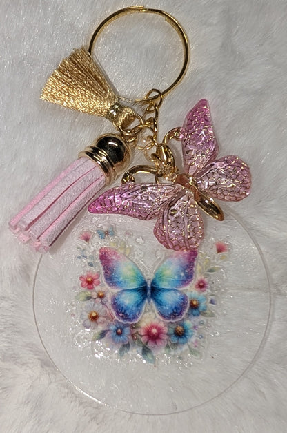 Schlüsselanhänger mit Schmetterling & Quaste