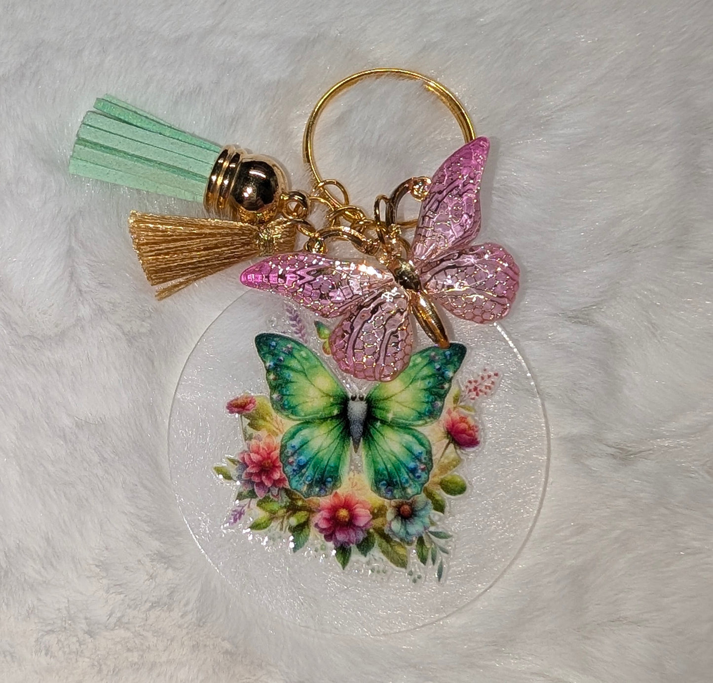 Schlüsselanhänger mit Schmetterling & Quaste