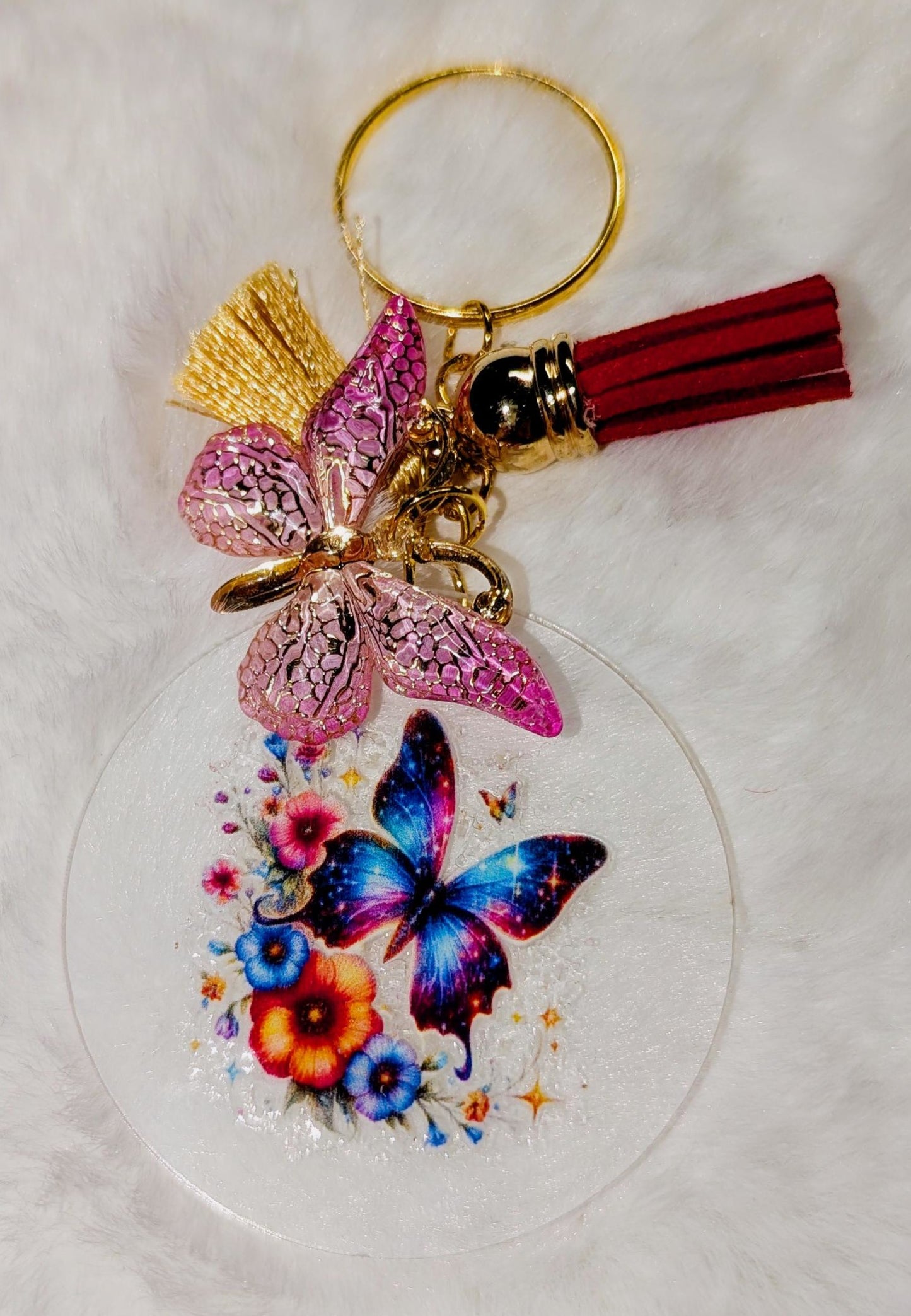 Schlüsselanhänger mit Schmetterling & Quaste