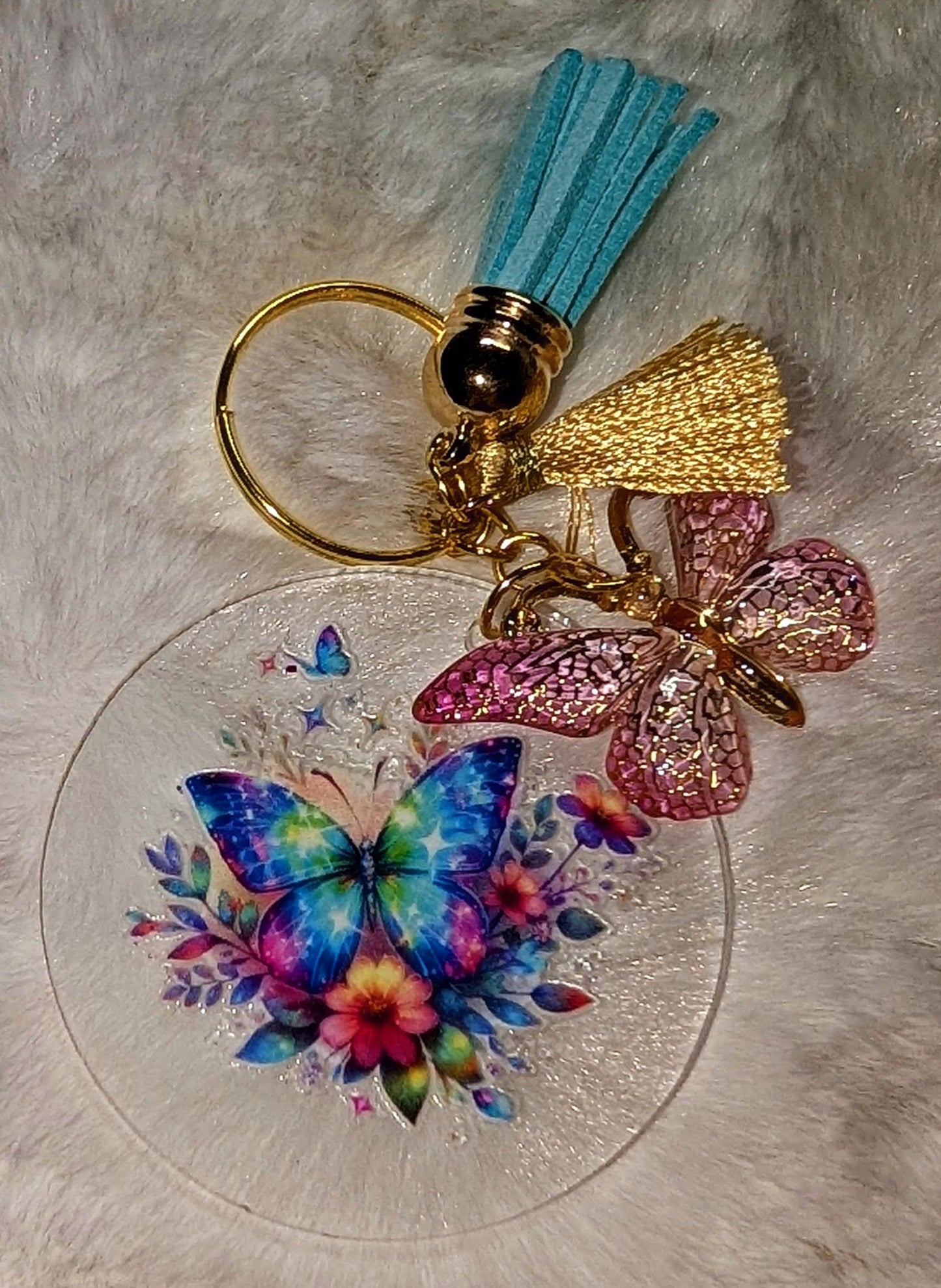 Schlüsselanhänger mit Schmetterling & Quaste