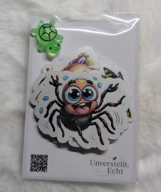 Glitzersticker Set Insekten & Spinnen – 12 Stück | Lustige Sticker mit Effekt