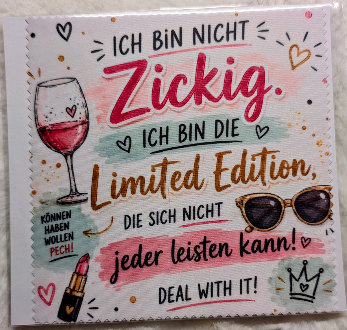 Brillenputztücher mit Sprüchen – klar sehen & lachen!