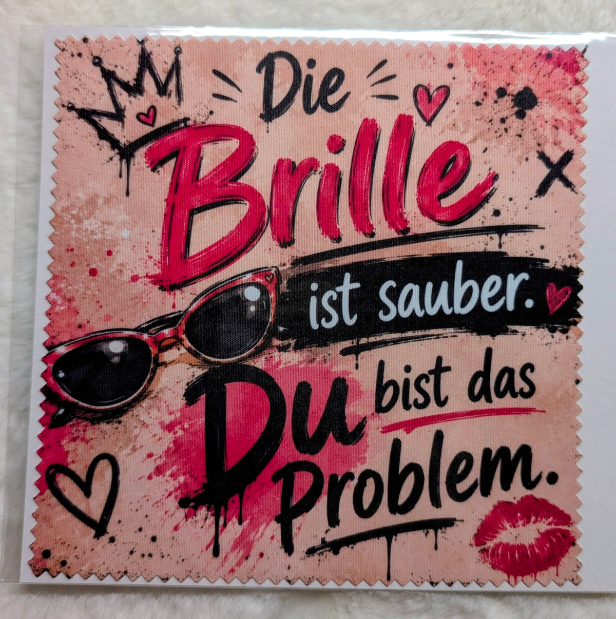 Brillenputztücher mit Sprüchen – klar sehen & lachen!