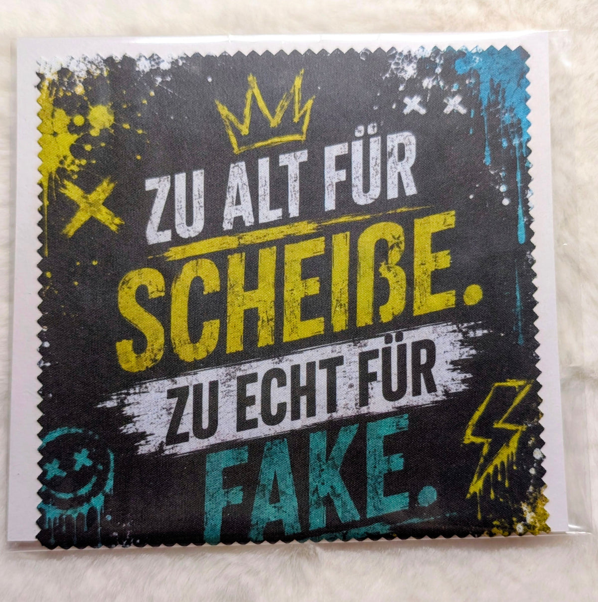 Brillenputztücher mit Sprüchen – klar sehen & lachen!