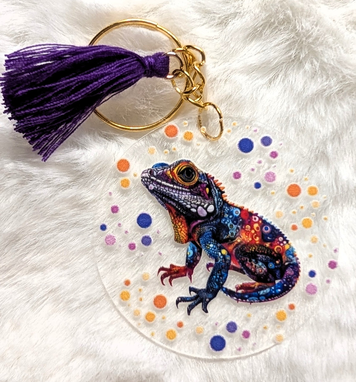 Acryl-Schlüsselanhänger mit Tiermotiv & Quaste | verschiedene Designs