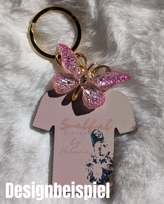 T-Shirt Anhänger aus MDF – beidseitig bedruckt mit Schlüsselring