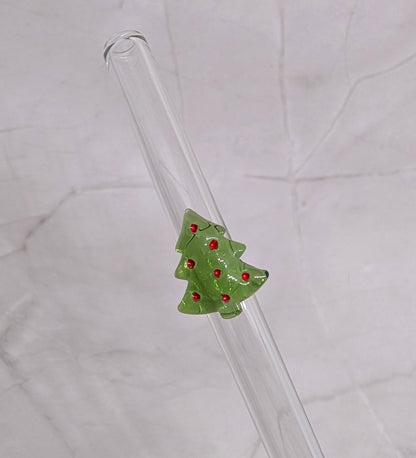 Glastrinkstab mit Weihnachts-Motiv