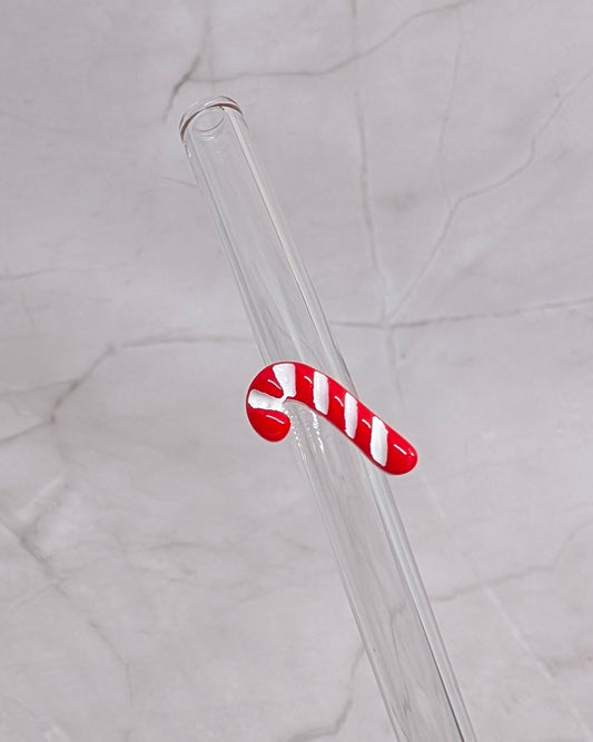 Glastrinkstab mit Weihnachts-Motiv