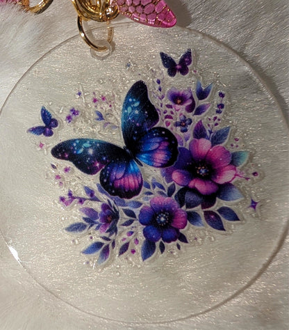 Schlüsselanhänger mit Schmetterling & Quaste